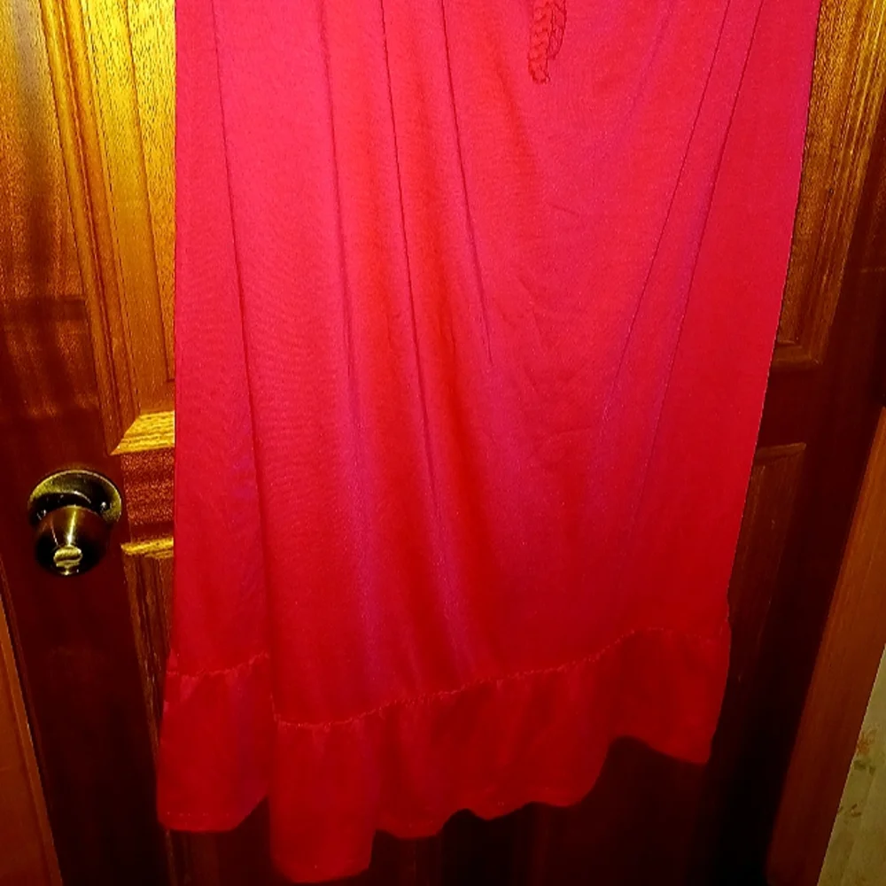 Plus Sleeveless, Red, Flounce Hem Maxi Dress Sz.2X=20 - Picture 3 of 4